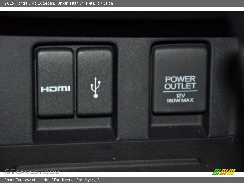 Urban Titanium Metallic / Beige 2015 Honda Civic EX Sedan