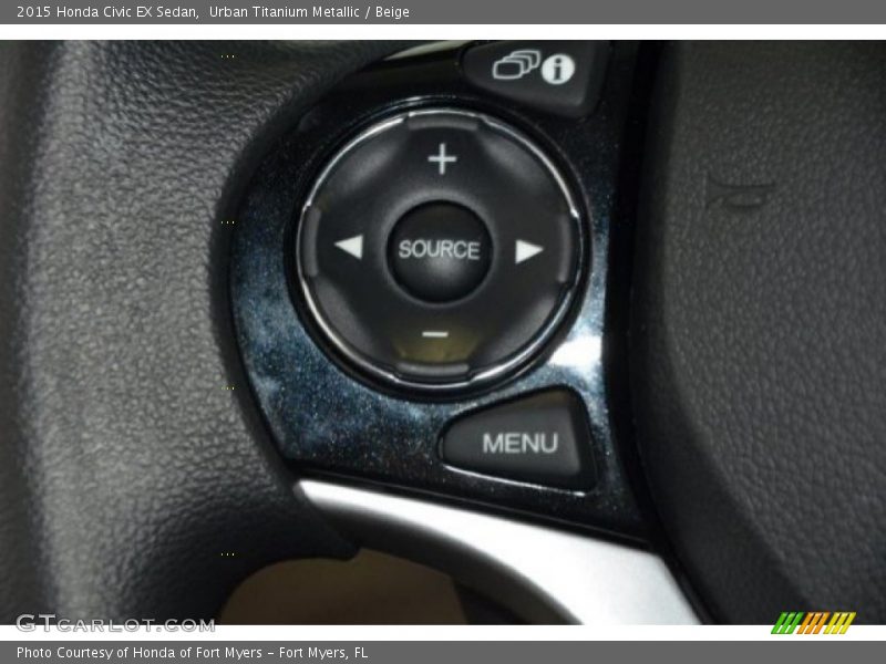 Urban Titanium Metallic / Beige 2015 Honda Civic EX Sedan