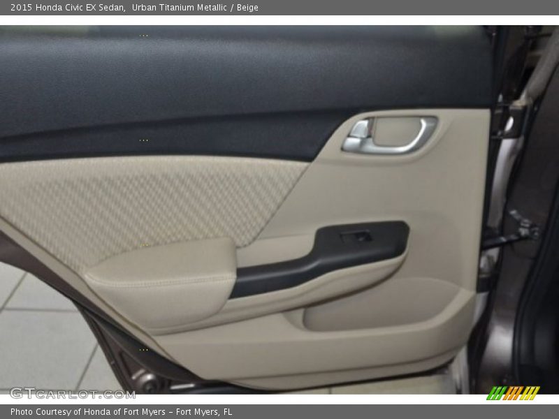 Urban Titanium Metallic / Beige 2015 Honda Civic EX Sedan