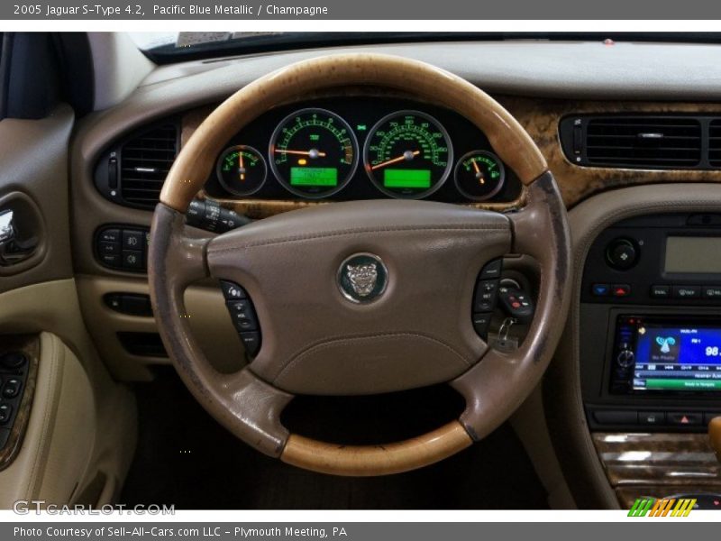 Pacific Blue Metallic / Champagne 2005 Jaguar S-Type 4.2