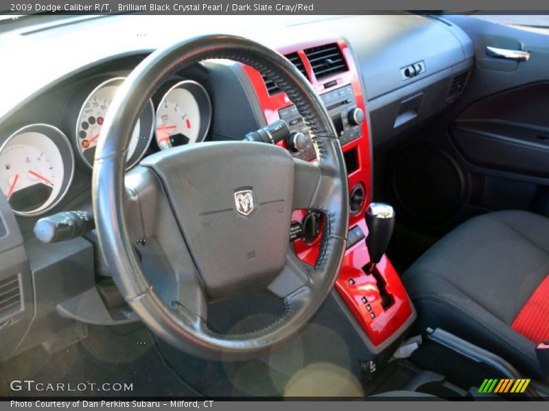 Brilliant Black Crystal Pearl / Dark Slate Gray/Red 2009 Dodge Caliber R/T