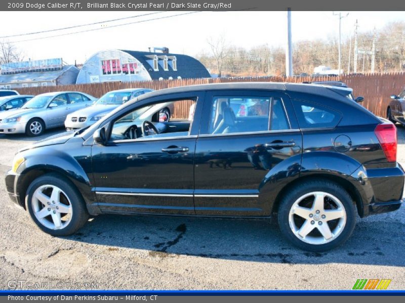 Brilliant Black Crystal Pearl / Dark Slate Gray/Red 2009 Dodge Caliber R/T