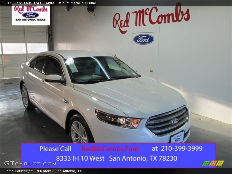 White Platinum Metallic / Dune 2015 Ford Taurus SEL