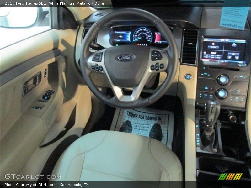 White Platinum Metallic / Dune 2015 Ford Taurus SEL