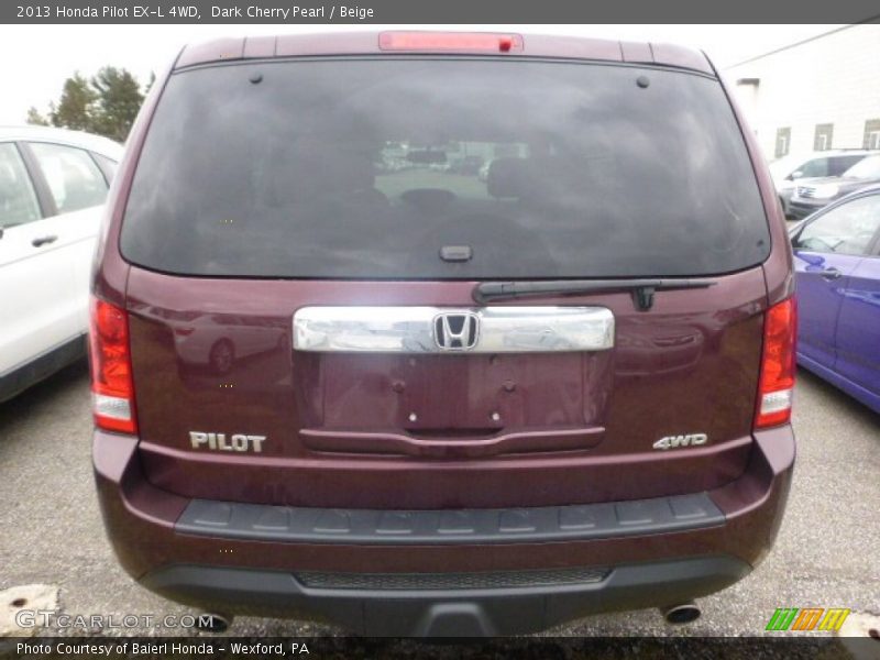 Dark Cherry Pearl / Beige 2013 Honda Pilot EX-L 4WD