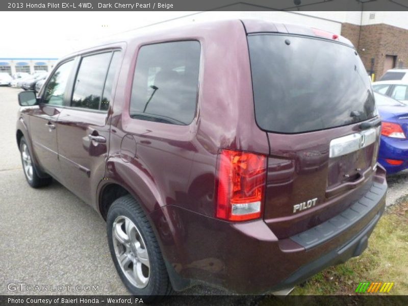 Dark Cherry Pearl / Beige 2013 Honda Pilot EX-L 4WD
