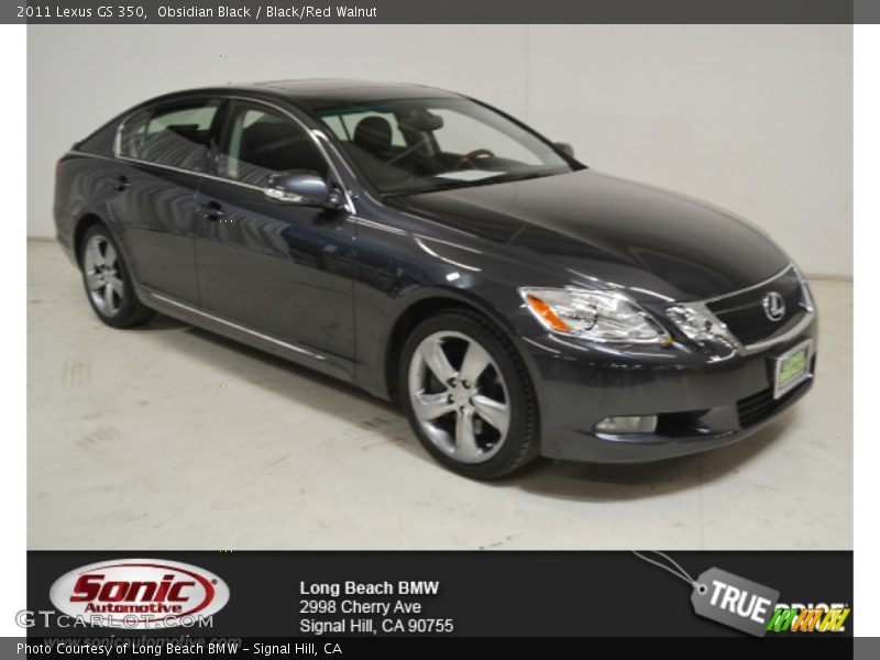 Obsidian Black / Black/Red Walnut 2011 Lexus GS 350