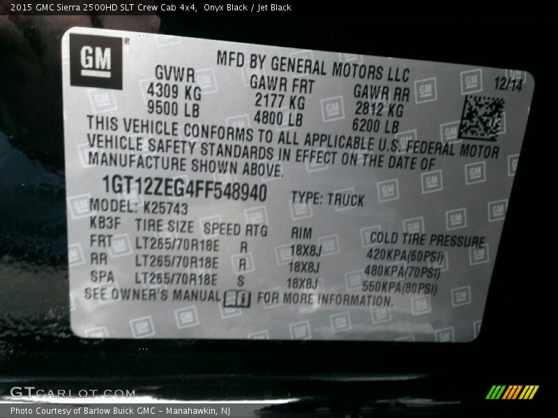 Onyx Black / Jet Black 2015 GMC Sierra 2500HD SLT Crew Cab 4x4