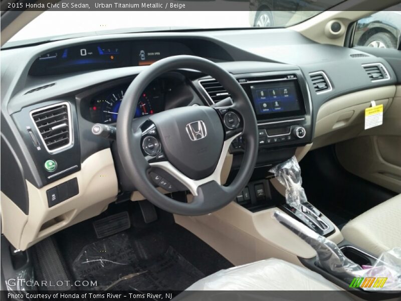 Urban Titanium Metallic / Beige 2015 Honda Civic EX Sedan