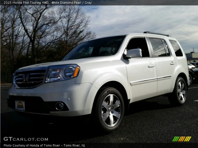 White Diamond Pearl / Gray 2015 Honda Pilot Touring 4WD