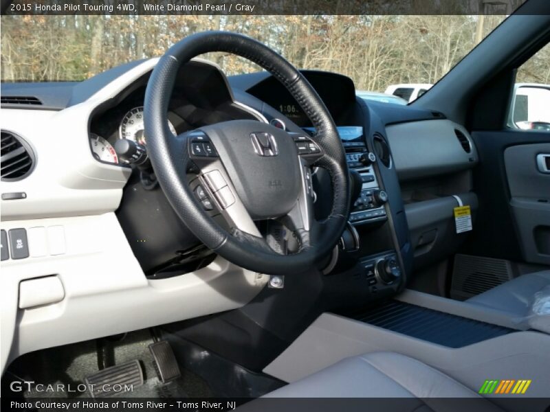 White Diamond Pearl / Gray 2015 Honda Pilot Touring 4WD