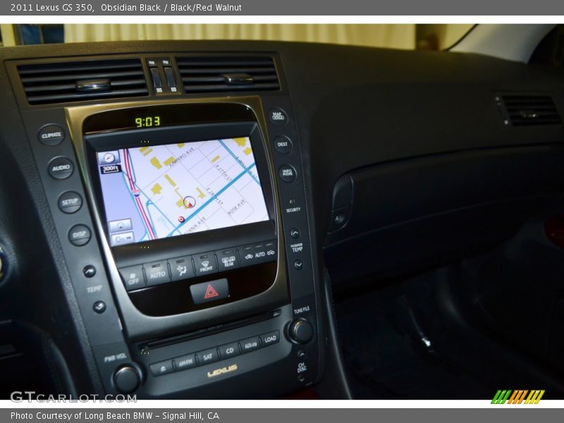 Obsidian Black / Black/Red Walnut 2011 Lexus GS 350