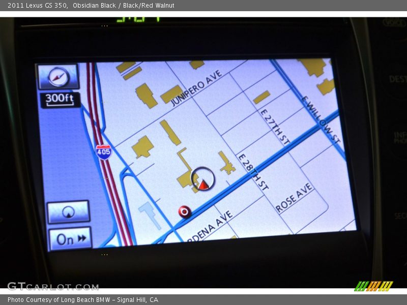 Obsidian Black / Black/Red Walnut 2011 Lexus GS 350