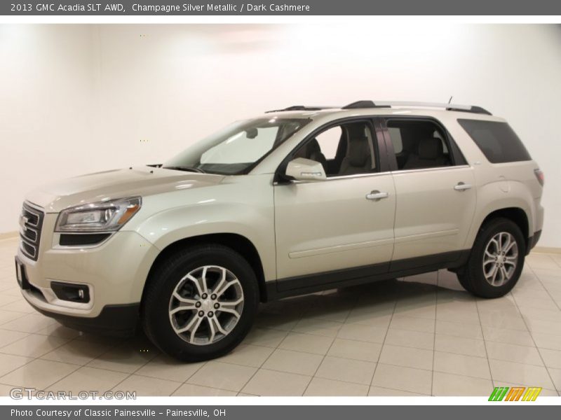 Champagne Silver Metallic / Dark Cashmere 2013 GMC Acadia SLT AWD