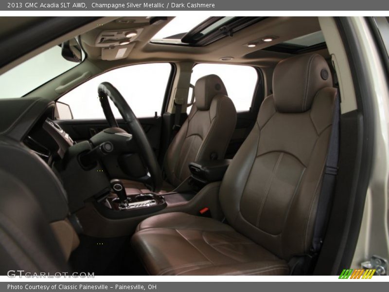 Champagne Silver Metallic / Dark Cashmere 2013 GMC Acadia SLT AWD