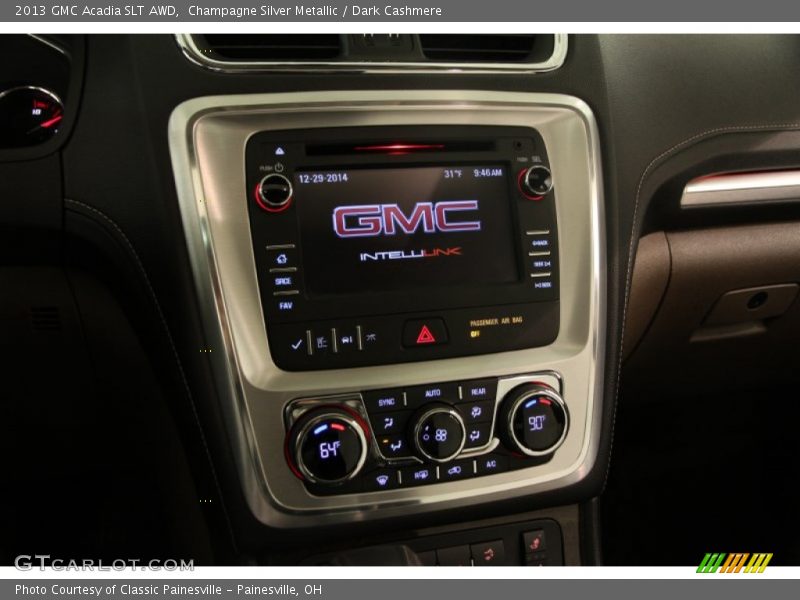 Champagne Silver Metallic / Dark Cashmere 2013 GMC Acadia SLT AWD