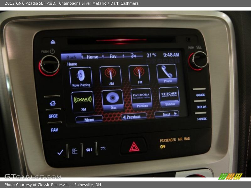 Champagne Silver Metallic / Dark Cashmere 2013 GMC Acadia SLT AWD