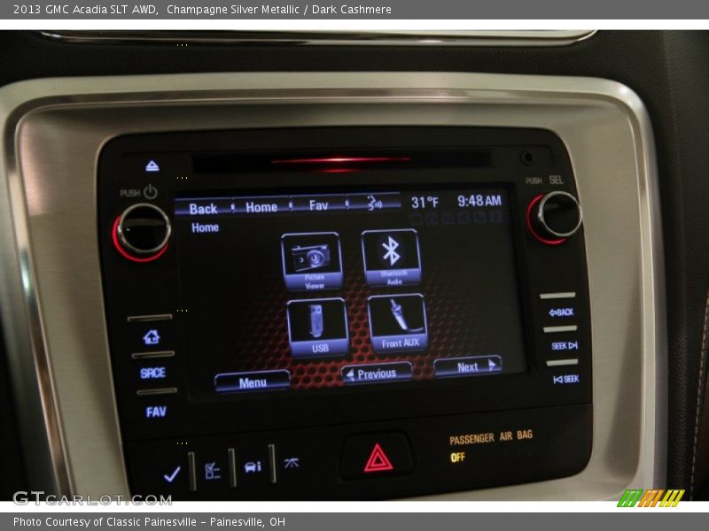 Champagne Silver Metallic / Dark Cashmere 2013 GMC Acadia SLT AWD