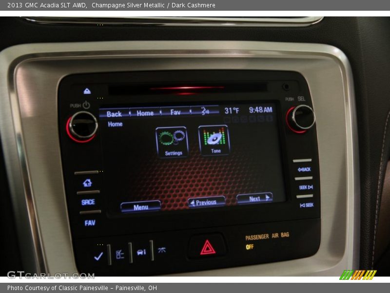 Champagne Silver Metallic / Dark Cashmere 2013 GMC Acadia SLT AWD