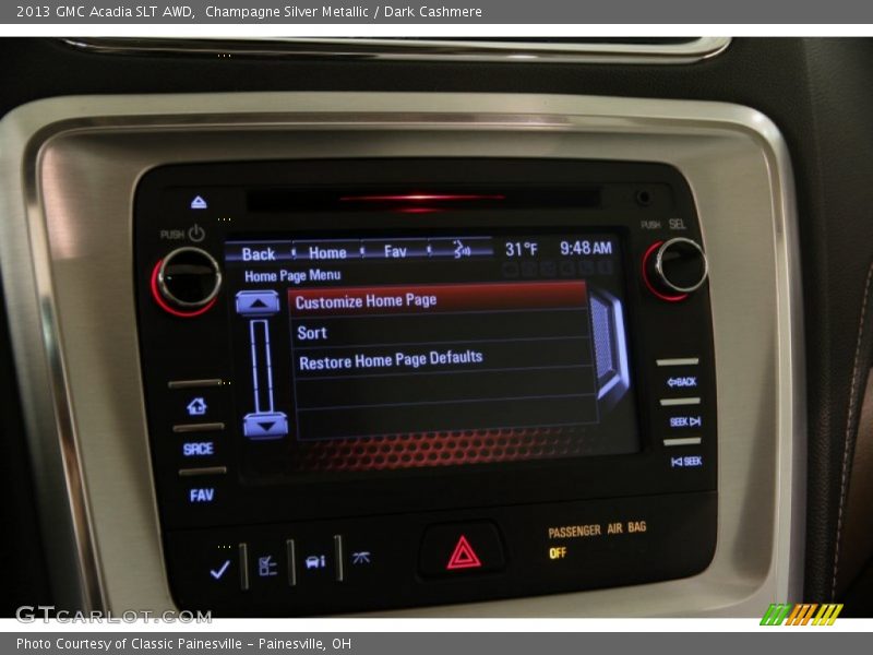 Champagne Silver Metallic / Dark Cashmere 2013 GMC Acadia SLT AWD