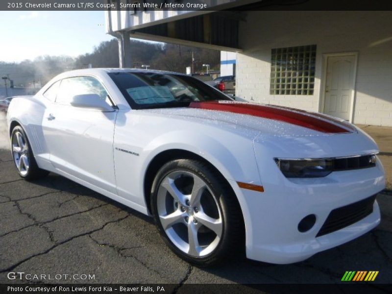 Summit White / Inferno Orange 2015 Chevrolet Camaro LT/RS Coupe