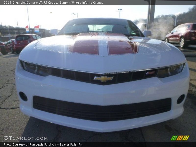 Summit White / Inferno Orange 2015 Chevrolet Camaro LT/RS Coupe