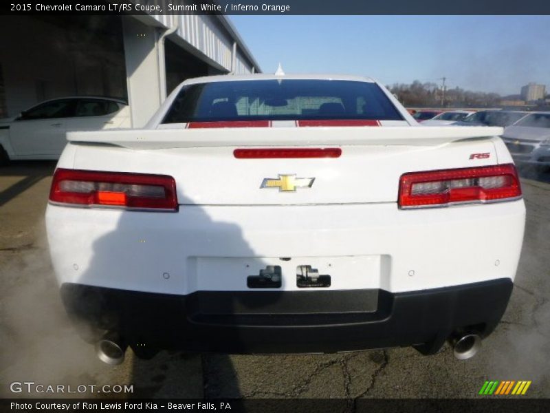 Summit White / Inferno Orange 2015 Chevrolet Camaro LT/RS Coupe