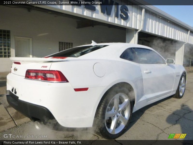 Summit White / Inferno Orange 2015 Chevrolet Camaro LT/RS Coupe