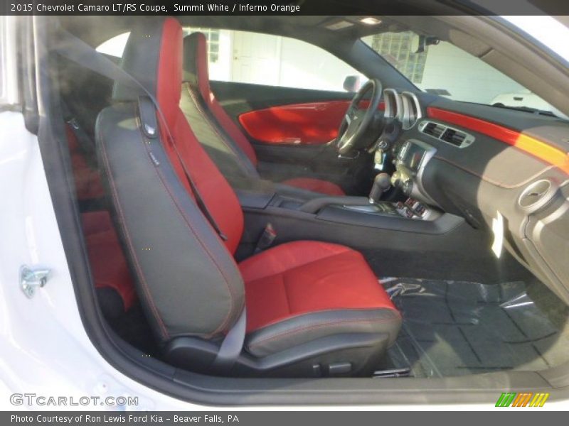Summit White / Inferno Orange 2015 Chevrolet Camaro LT/RS Coupe