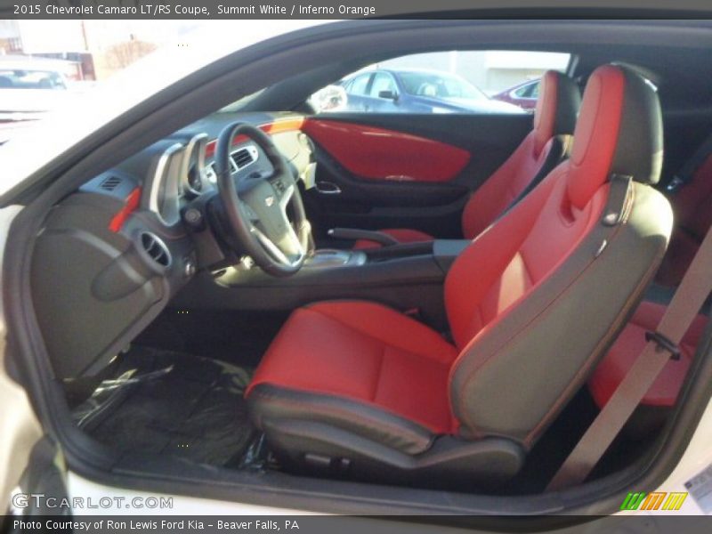 Summit White / Inferno Orange 2015 Chevrolet Camaro LT/RS Coupe