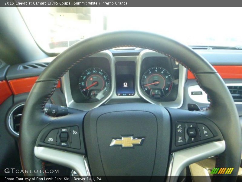 Summit White / Inferno Orange 2015 Chevrolet Camaro LT/RS Coupe