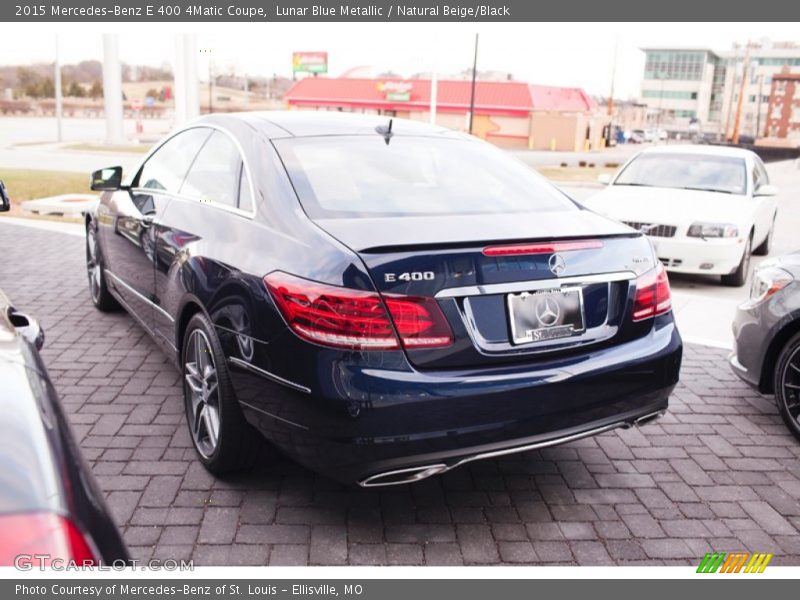 Lunar Blue Metallic / Natural Beige/Black 2015 Mercedes-Benz E 400 4Matic Coupe