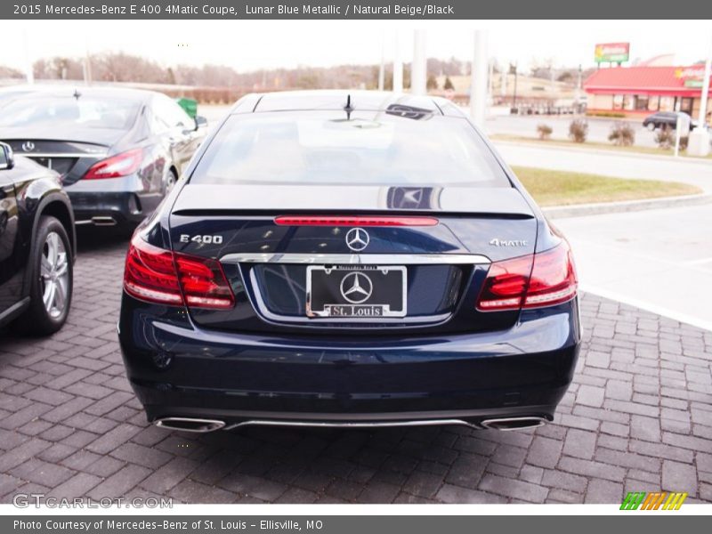 Lunar Blue Metallic / Natural Beige/Black 2015 Mercedes-Benz E 400 4Matic Coupe