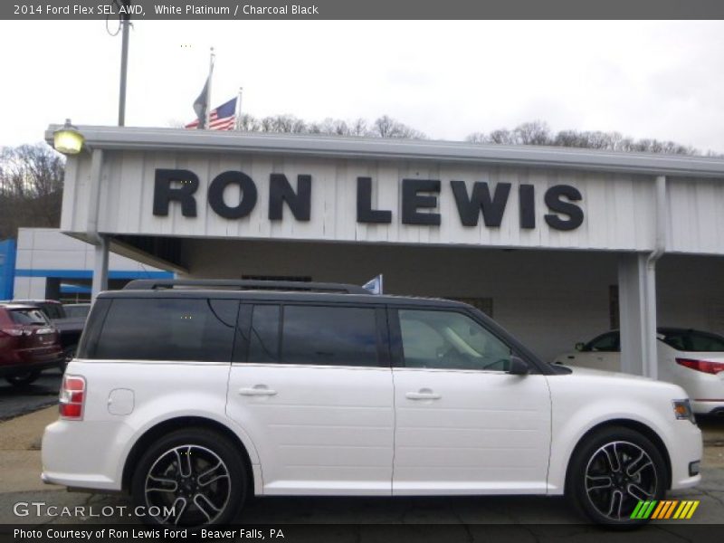 White Platinum / Charcoal Black 2014 Ford Flex SEL AWD