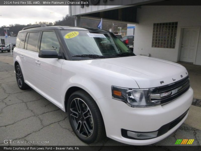 White Platinum / Charcoal Black 2014 Ford Flex SEL AWD