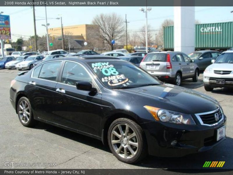 Nighthawk Black Pearl / Black 2008 Honda Accord EX-L V6 Sedan