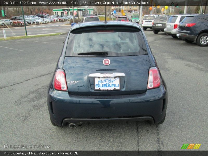 Verde Azzurro (Blue-Green) / Sport Nero/Grigio/Nero (Black/Gray/Black) 2013 Fiat 500 Turbo