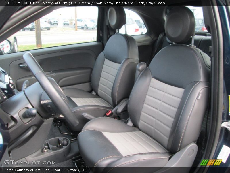 Verde Azzurro (Blue-Green) / Sport Nero/Grigio/Nero (Black/Gray/Black) 2013 Fiat 500 Turbo