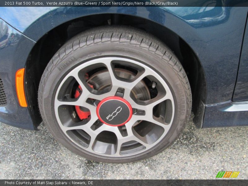 Verde Azzurro (Blue-Green) / Sport Nero/Grigio/Nero (Black/Gray/Black) 2013 Fiat 500 Turbo
