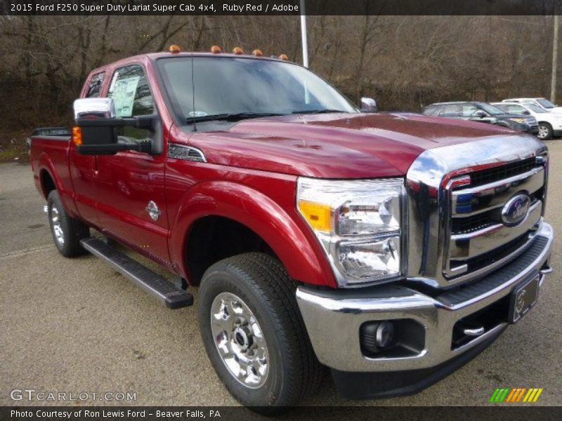 Ruby Red / Adobe 2015 Ford F250 Super Duty Lariat Super Cab 4x4