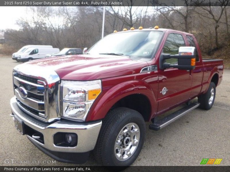 Ruby Red / Adobe 2015 Ford F250 Super Duty Lariat Super Cab 4x4