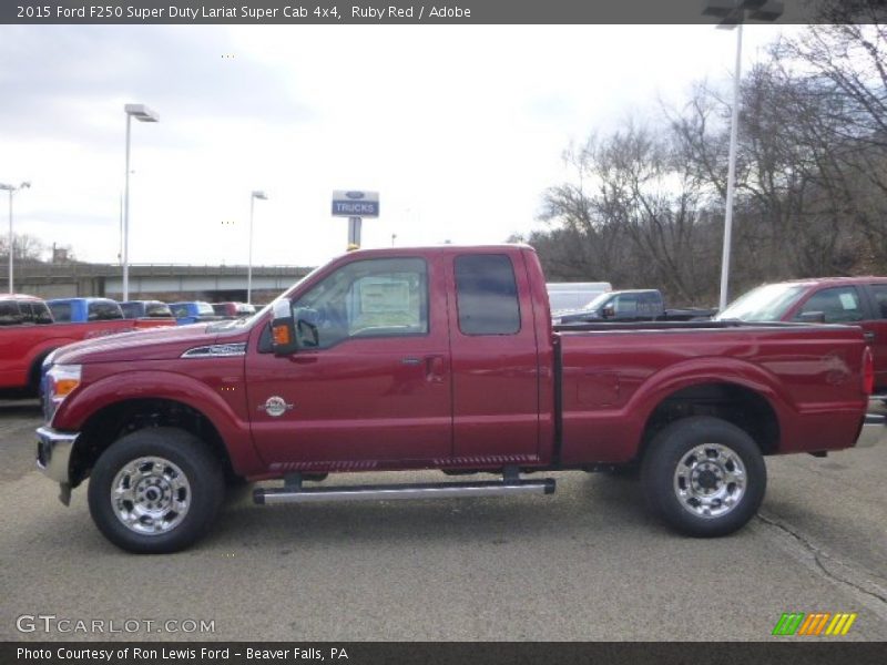 Ruby Red / Adobe 2015 Ford F250 Super Duty Lariat Super Cab 4x4