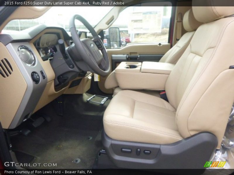 Ruby Red / Adobe 2015 Ford F250 Super Duty Lariat Super Cab 4x4