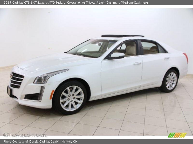 Crystal White Tricoat / Light Cashmere/Medium Cashmere 2015 Cadillac CTS 2.0T Luxury AWD Sedan