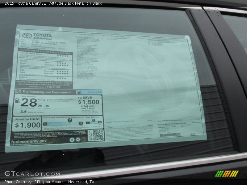 Attitude Black Metallic / Black 2015 Toyota Camry SE