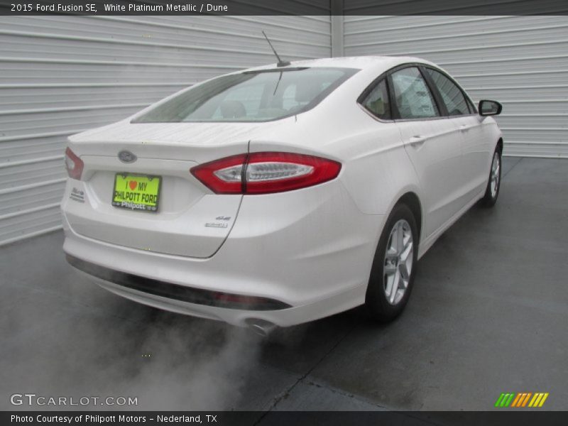 White Platinum Metallic / Dune 2015 Ford Fusion SE