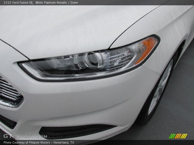 White Platinum Metallic / Dune 2015 Ford Fusion SE