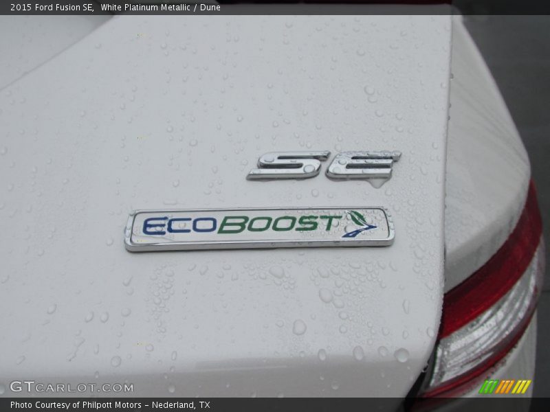 White Platinum Metallic / Dune 2015 Ford Fusion SE