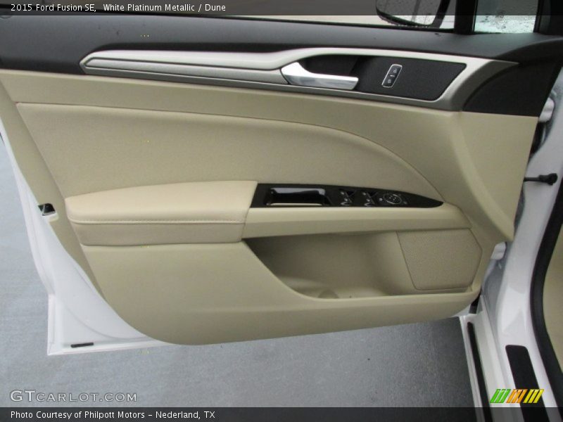White Platinum Metallic / Dune 2015 Ford Fusion SE