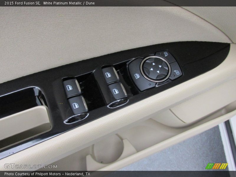 White Platinum Metallic / Dune 2015 Ford Fusion SE